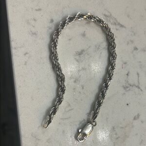 Twisted 925 Silver Rope Chain Bracelet